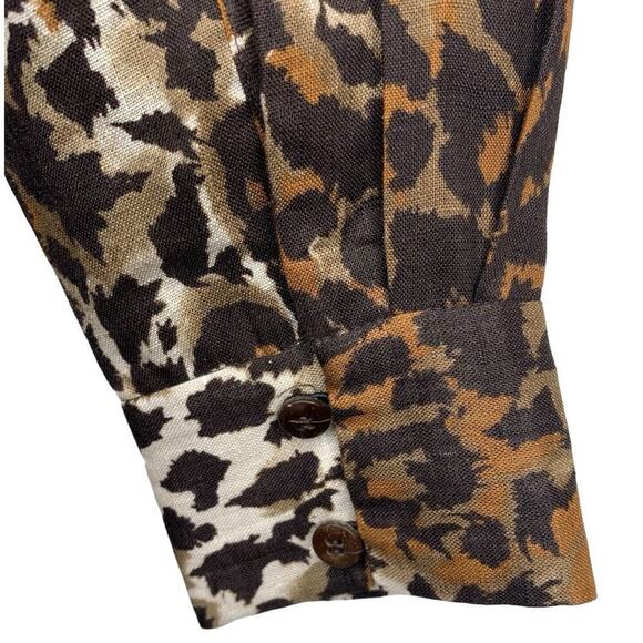 Veronica Beard Hanneli Animal Print Linen Shirtdress Womens Size 0 NWOT $495 - Picture 14 of 14